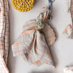 Pumpkin Plaid Dinner Napkin Set of 4