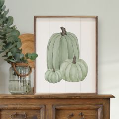 Pumpkin Trio Green Wall Art