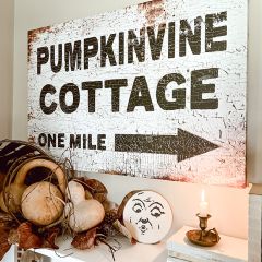 Pumpkin Vine Cottage Canvas Wall Art