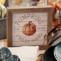 Pumpkins 2 Miles Ahead Whitewash Wall Art