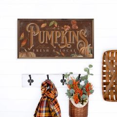 Pumpkins Fresh And Local Leaves Brown Wall Art