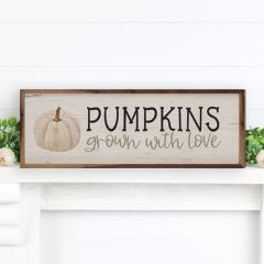 Pumpkins Grown With Love Whitewash Wall Art