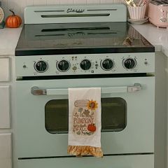 Pumpkiny Season Embroidered Tea Towel