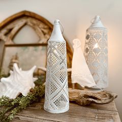Punched Metal Valentina Taper Candle Holder Set of 2