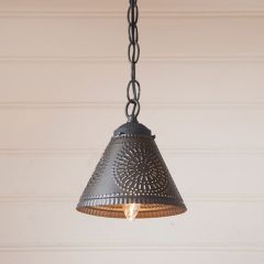 Punched Tin Single Hanging Pendant Light