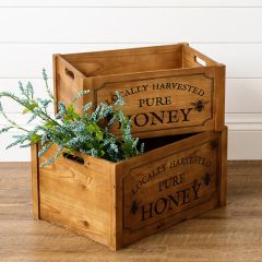 Pure Honey Wooden Nesting Crates Set of 2