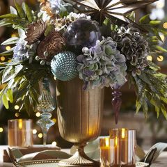 Purple and Green Faux Hydrangea Stem