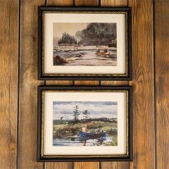 Quiet Waters Framed Canoe Print Set of 2