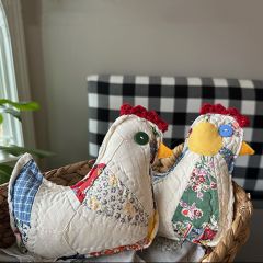 Quilted Chicken Bowl Filler Set of 2