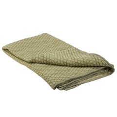 Quilted Diamond Pattern Green Throw Blanket