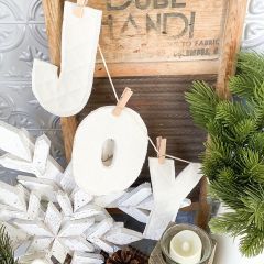 Quilted Fabric JOY Garland