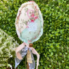 Quilted Rustic Rose Floral Easter Egg Spindle