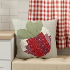 Quilted Strawberry Throw Pillow