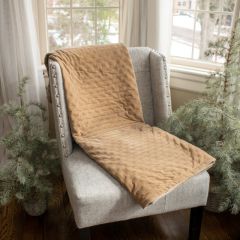 Quilted Velvet Throw Blanket Tan