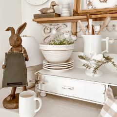 Rabbit Holding Chalkboard Figurine