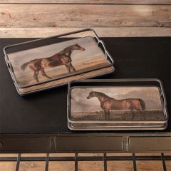 Ranch House Metal Framed Trays Set of 2