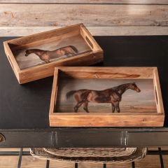 Ranch House Wooden Trays Set of 2