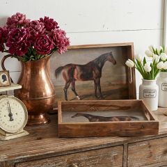 Ranch House Wooden Trays Set of 2