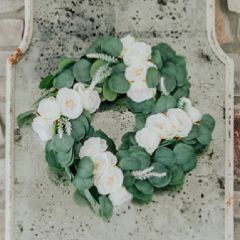 Ranunculus Flower and Eucalyptus Wreath