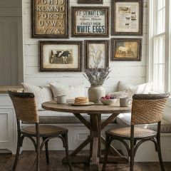Rattan Back Farmhouse Dining Chair