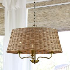 Rattan Basket Candlestick Pendant Lamp
