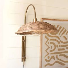 Rattan Basket Wall Sconce Lamp