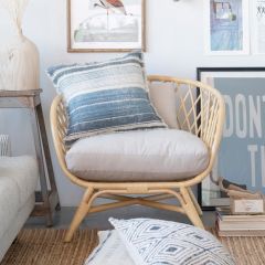 Rattan Frame Accent Chair With Cushions