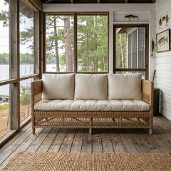 Rattan Frame Cushioned Settee