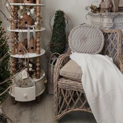 Rattan Lattice Accent Chair With Cushion