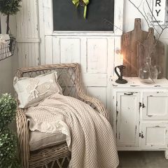 Rattan Lattice Accent Chair With Cushion