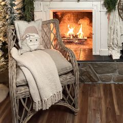 Rattan Lattice Accent Chair With Cushion