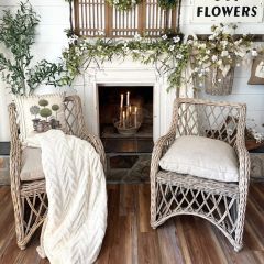 Rattan Lattice Accent Chair With Cushion