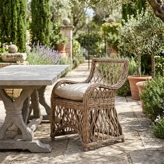 Rattan Lattice Accent Chair With Cushion