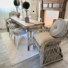 Rattan Lattice Accent Chair With Cushion