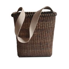 Rattan Messenger Basket Tote
