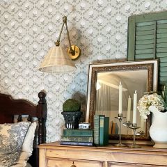 Rattan Shade Adjustable Arm Wall Sconce