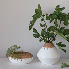 Rattan Stitched Terra Cotta Vessel