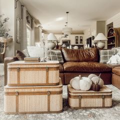 Rattan Woven Decorative Trunks Set of 3