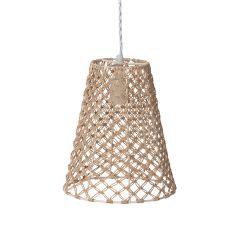 Rattan Wrapped Cone Pendant Light