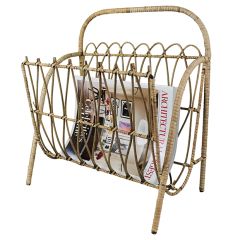 Rattan Wrapped Magazine Holder