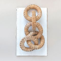 Rattan Wrapped Wooden Chain Link Decor