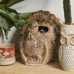 Reactive Glaze Ceramic Brown Turkey Pot Vase