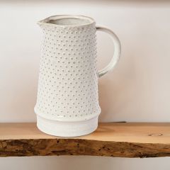 Reactive Glaze Hobnail Stoneware Pitcher