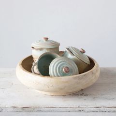 Reactive Glaze Lidded Mini Baker