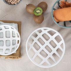 Reactive Glaze Stoneware Basket Bowl Set of 2