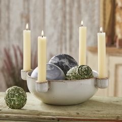 Reactive Glaze Stoneware Candle Holder Bowl