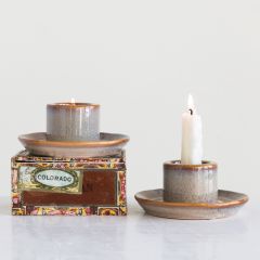 Reactive Glaze Stoneware Holder Set of 2