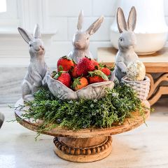 Reactive Glaze Stoneware Rabbit Figurine