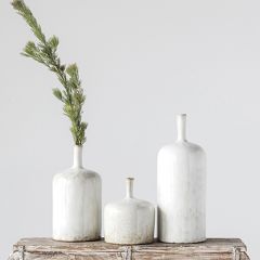 Reactive Glaze Stoneware Vase Set of 3