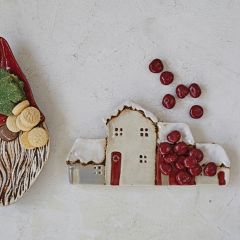 Reactive Glaze Stoneware Village Houses Platter